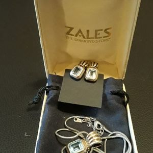 VINTAGE Designer jewelry Set By ALEXANDER'S Sterling Silverwith 14 K Gold accent